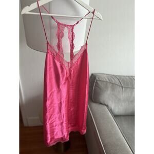 In Bloom Hot Pink Lace Slip Dress XL Y2K Coquette